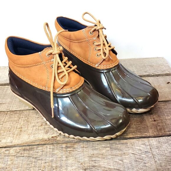 TOMMY HILFIGER Rubber Ankle Rain Boots Duck Boots 7 - Picture 1 of 8
